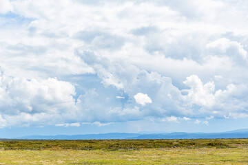 Sticker - High country plateau in the wilderness with cloudscape in the sky