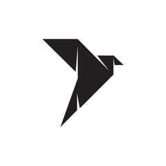 Poster - Origami bird logo design template