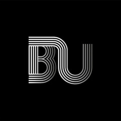 initial letter logo bu linked white colored, isolated in black background. vector design template el