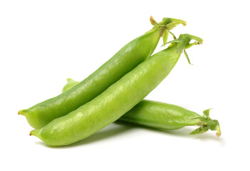 Fresh peas isolated on white background