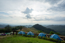 Camping Area View See Mist Sri Nan National Park Doi Samer Dao Nan Province Thailand