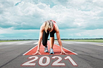 Wall Mural - runner start runway 2021