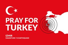 Pray For Turkey Campaign - Vector Flat Design Illustration : Suitable For World Theme, Country Theme, Humanity Theme, Infographics And Other Graphic Related Assets.