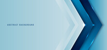 Banner Web Template Blue Angle Arrow Overlapping Layer With Lighting Background