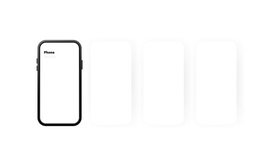 Wall Mural - smartphone blank screen, phone mockup. modern cellphone with blank app screens mockup. wireframing s