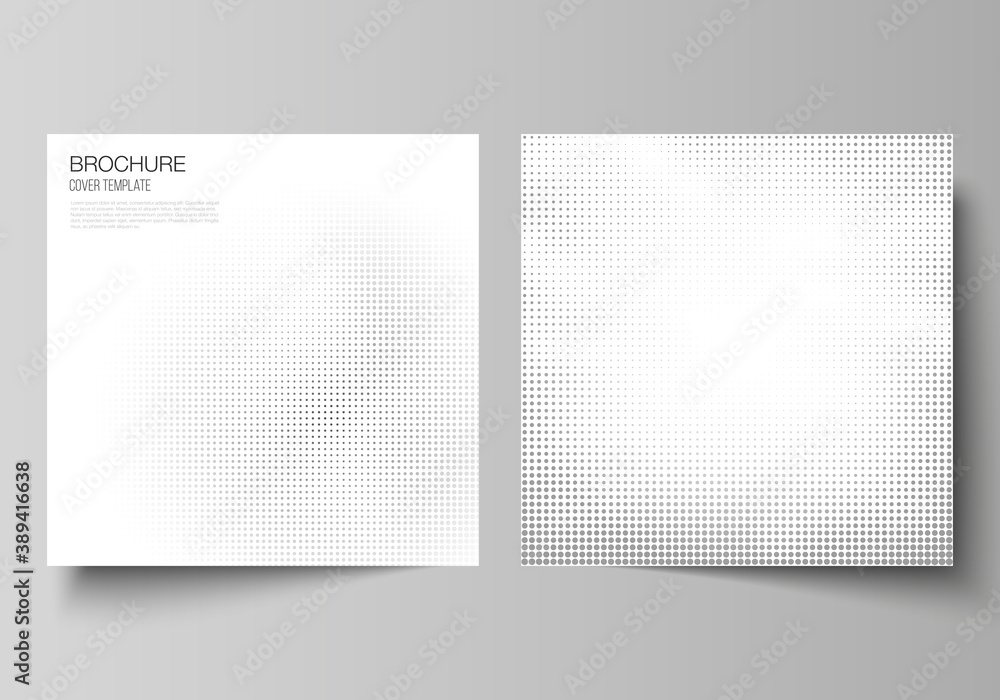 Vector layout of two square covers design templates for brochure, flyer ...