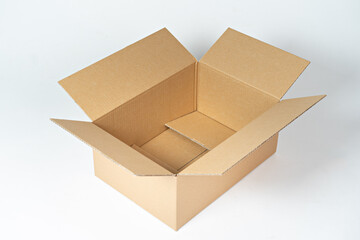 Brown carton box on a white background