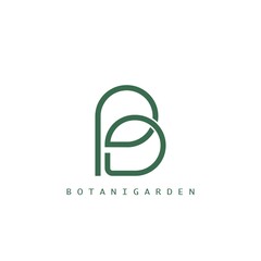 Poster - Botanical Letter B with leaf logo Template Design for nature business