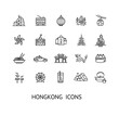 © mouse_md - Hong Kong Sign Thin Line Icon Set. Vector