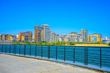 Russia, Kazan - July 18, 2019. Residential quarters of Kazan. Russia