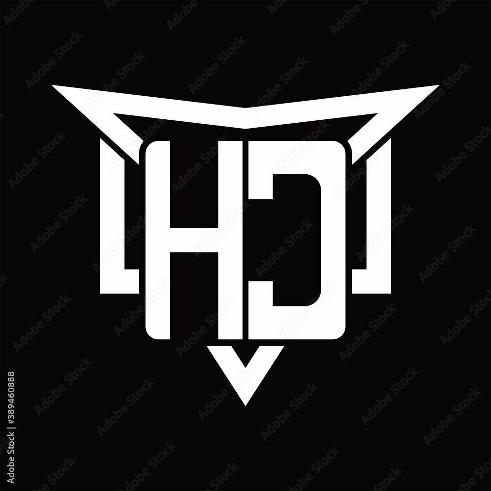 HC Logo monogram with triangle sharp and half square rounded design ...