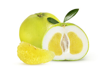 Wall Mural - aromatic and juicy sweet citrus variety on a white background