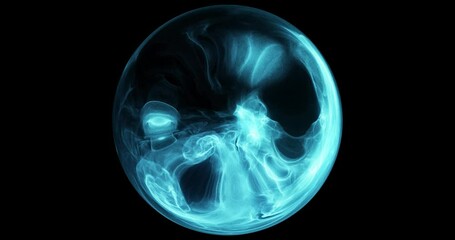 Wall Mural - abstract sphere with swirling smoke or energy particle moving within. crystal ball effect. sci-fi or