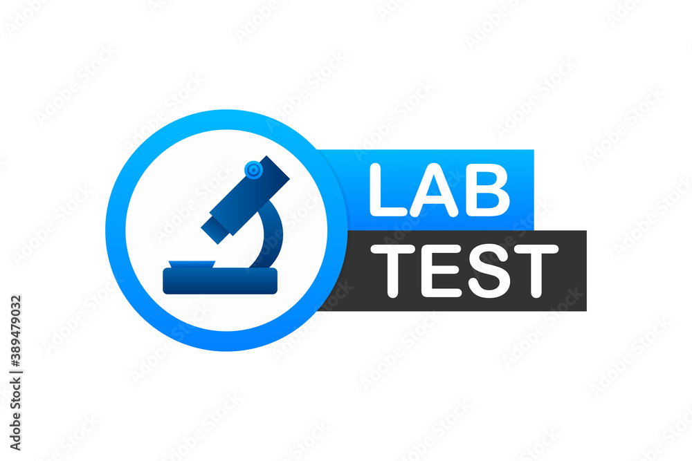 Clinically tested sign. Lab tested sign. Check mark and laboratory ...