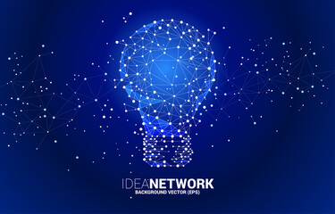 Poster - Vector light bulb from Wireframe polygonal lines Connect dot Geometric sphere isolated on white background. Concept of business idea and creativity.