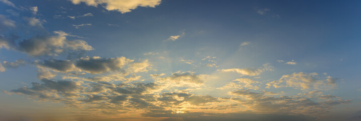 Wall Mural - panorama of beautiful sky sunset background