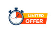 © kolonko - Super limited offer clock time icon. Promo price period last minute offer promotion