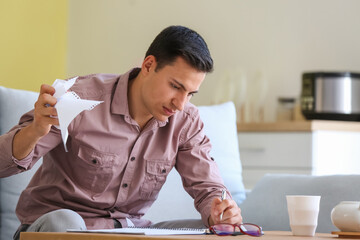 Sticker - Stressed young man at home