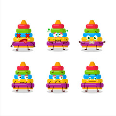 Sticker - Pyramid block toys cartoon character with nope expression