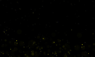 Wall Mural - Golden particle dust abstract background The glitter floats up beautifully.