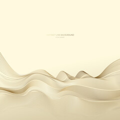 Wall Mural - golden abstract line background, mordern waves.