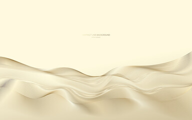 Wall Mural - golden abstract line background, mordern waves.