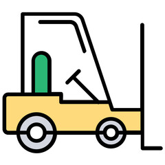 Wall Mural - 
Appealing icon of forklift used by logistics to lift, hold and move heave cartons  
