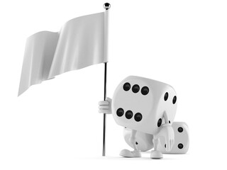 Poster - Dice character holding white flag