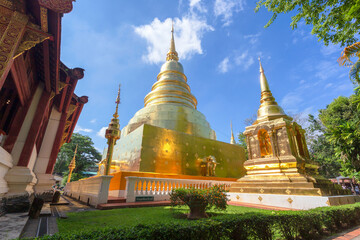 Wat Phra Singh is a beautiful old temple in Chiang Mai, Chiag Mai Province, Thailand