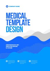 Template design with abstract dynamic waves for medical layout. Vector design A4 size for poster, flyer or banner.