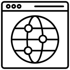Wall Mural - global grid on website, web network icon
