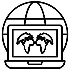 Wall Mural - global grid on website, web network icon