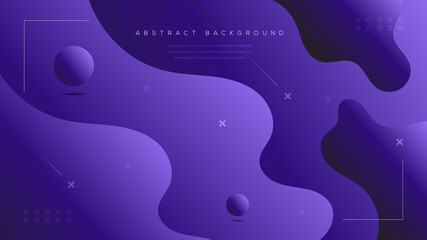 Wall Mural - Minimal geometric creative background. Dynamic fluid shapes composition. Abstract gradient liquid purple Eps10 vector.