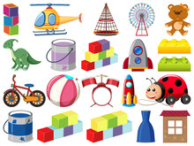 Set Of Various Objects Cartoon