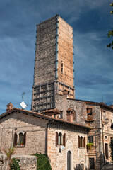 Wall Mural - Tower damaged by the earthquake in Ascoli Piceno, Italy.