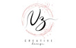 © ankreative - Handwritten VZ V Z letter logo with sparkling circles with pink glitter.