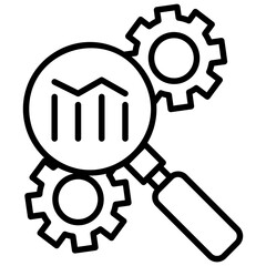 Wall Mural - bar graph under magnifier, search engine marketing concept
