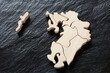 九州地方の木製地図