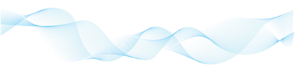 abstract vector blue curve wave lines on white background	
