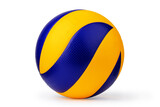 Fototapeta Londyn - blue and yellow volleyball, isolate on a white background