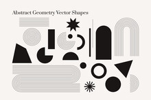 Abstract Geometric Shapes Monochrome Vector