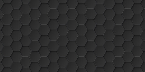 Wall Mural - Abstract black hexagonal background, hexagon shape, vector illustration