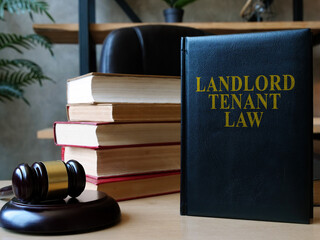 Wall Mural - Landlord tenant law book on the lawyer desk.