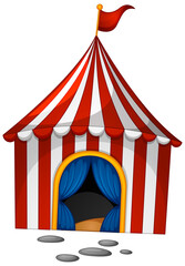 Poster - Circus in cartoon style on white background