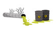 © Happypictures - Pipe and Metal Barrel with Green Toxic Industrial Waste Vector Set