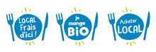Logo Assiette : Je Mange Bio, Acheter Local !