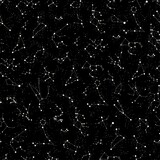 Fototapeta Lawenda - star constellation zodiac space seamless vector pattern