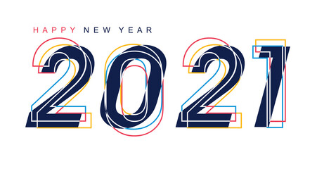 Poster - Design template Celebration typography poster, banner or greeting card for Merry Christmas and happy new year 2021.
2021 happy new year. Happy new year Colorful vector design. vector illustration.