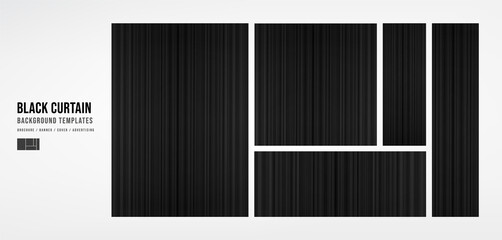 set of black curtain template background,banner,cover and advertising concept,design for digital mar
