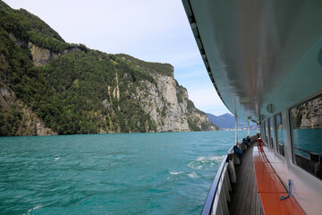 Wall Mural - Landscape as seen from the deck of a motor vessel